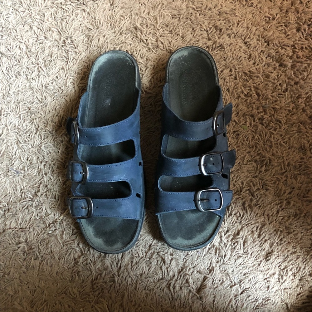 DONATED-Clarks Sunrap Midnight Blue - Size 8W - Picture 1 of 5